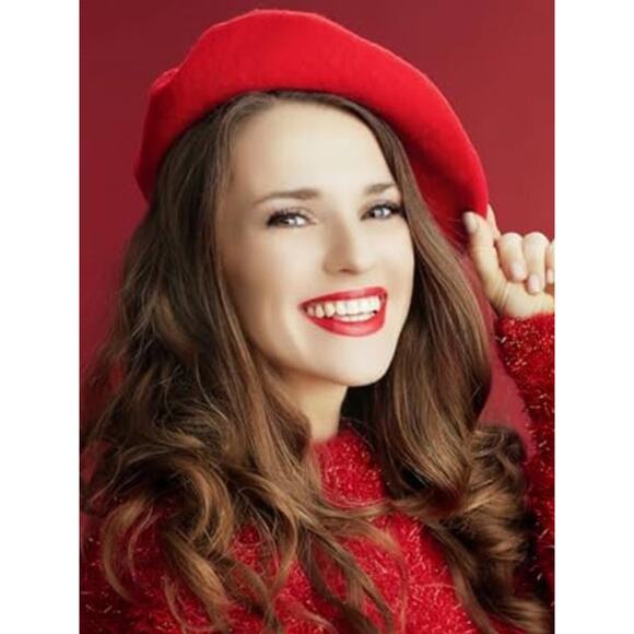 French Wool Beret Hats Solid Color Classic Beanie Winter Red Cap Painter Berets main image 13